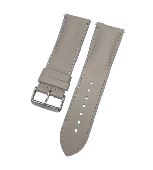 26 mm Bombeli Düz Krem Deri Saat Kordonu